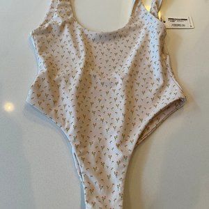 Brand New Lahana White Floral One Piece Swimsuit - Extra Large